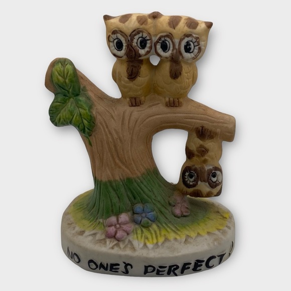 Vintage Owl  Decor Figurine No One’s Perfect - Picture 1 of 7
